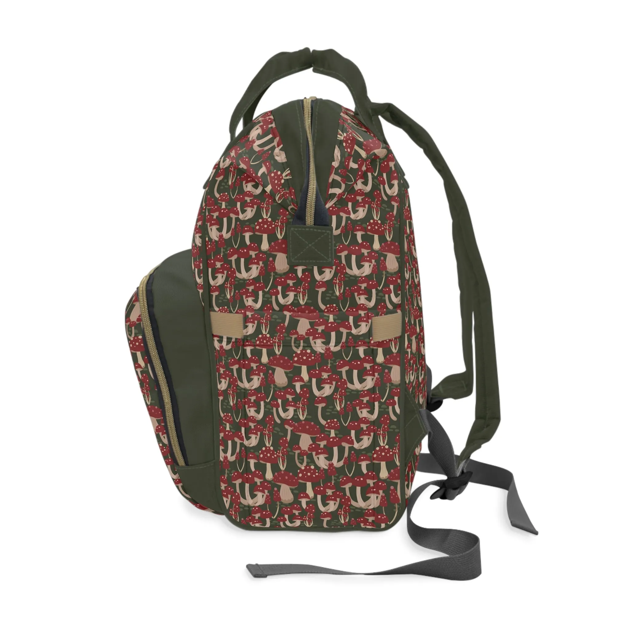 Magical Mushroom Diaper Backpack - Unique Nature-Inspired Nappy Bag for Eco-Conscious Parents, Organized & Multifunctional Baby Bag
