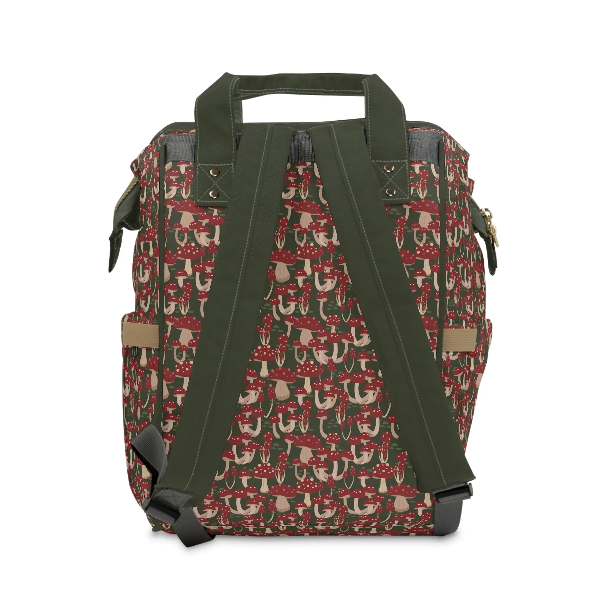 Magical Mushroom Diaper Backpack - Unique Nature-Inspired Nappy Bag for Eco-Conscious Parents, Organized & Multifunctional Baby Bag