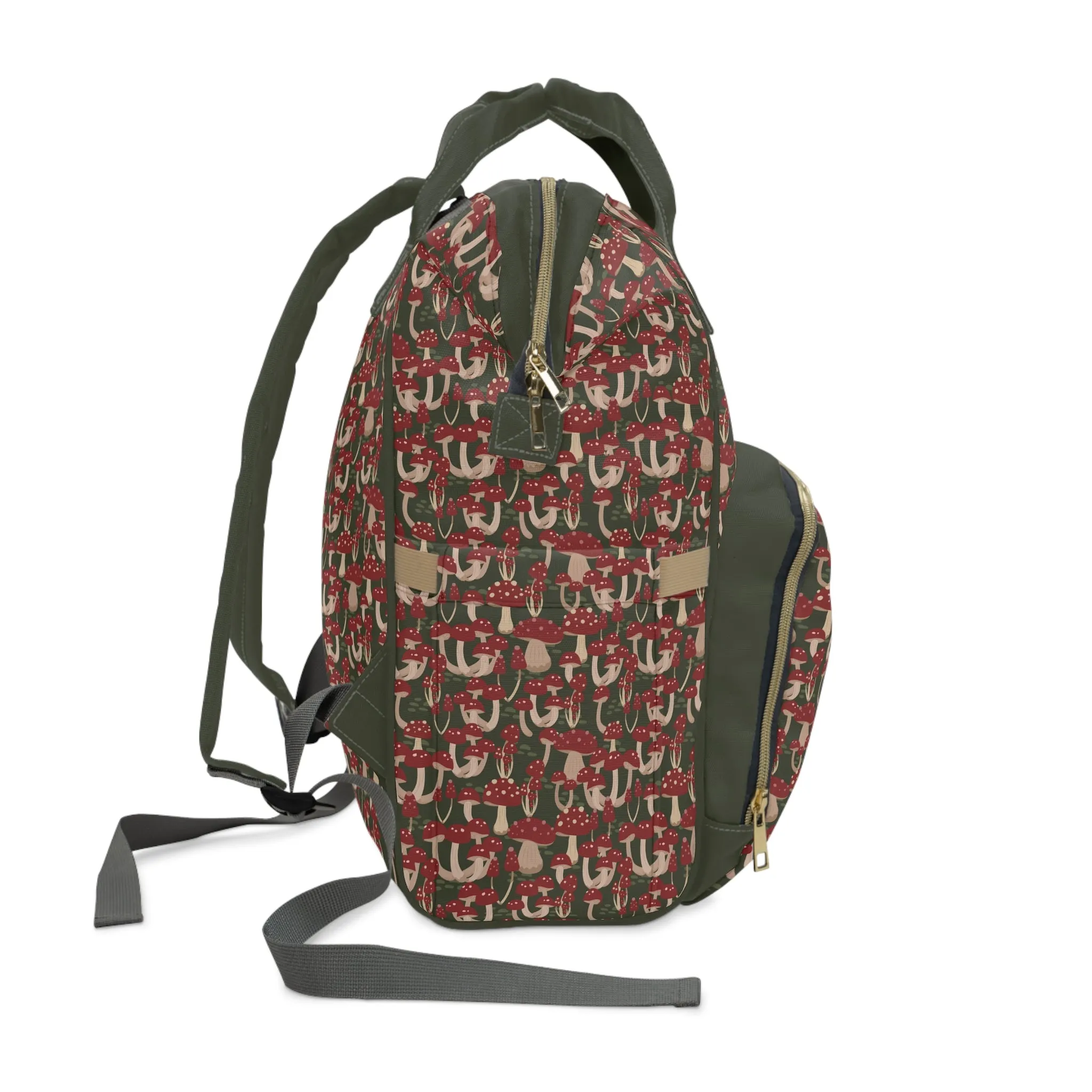 Magical Mushroom Diaper Backpack - Unique Nature-Inspired Nappy Bag for Eco-Conscious Parents, Organized & Multifunctional Baby Bag