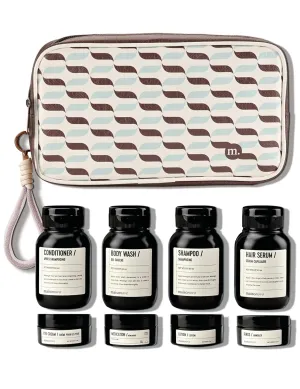 MAISONOVO Travel Bottles for Toiletries, TSA Approved, Leak Proof Refillable, Travel Size Containers and Bottles with Water Proof Toiletry Bag - Brown Pouch