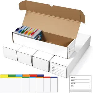 Maitys Trading Card Storage Box Set 20 Pack - 1000 Count Baseball Sports Card Storage Box Holder Bulk with Large Colorful Dividers & Labels for TCG/CCG Trading Game Cards