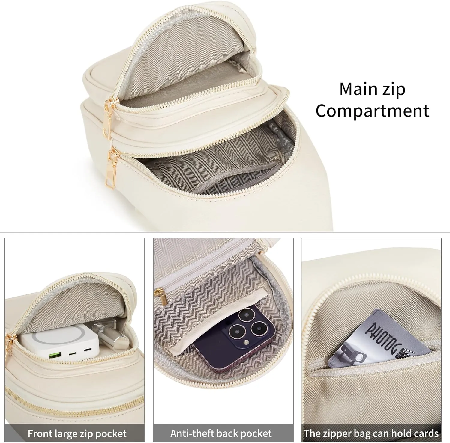 Makes Small Sling Bag for Women, Vegan Leather Fanny Pack Crossbody Bags for Women, Chest Bag With Wide Strap