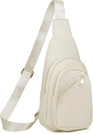 Makes Small Sling Bag for Women, Vegan Leather Fanny Pack Crossbody Bags for Women, Chest Bag With Wide Strap