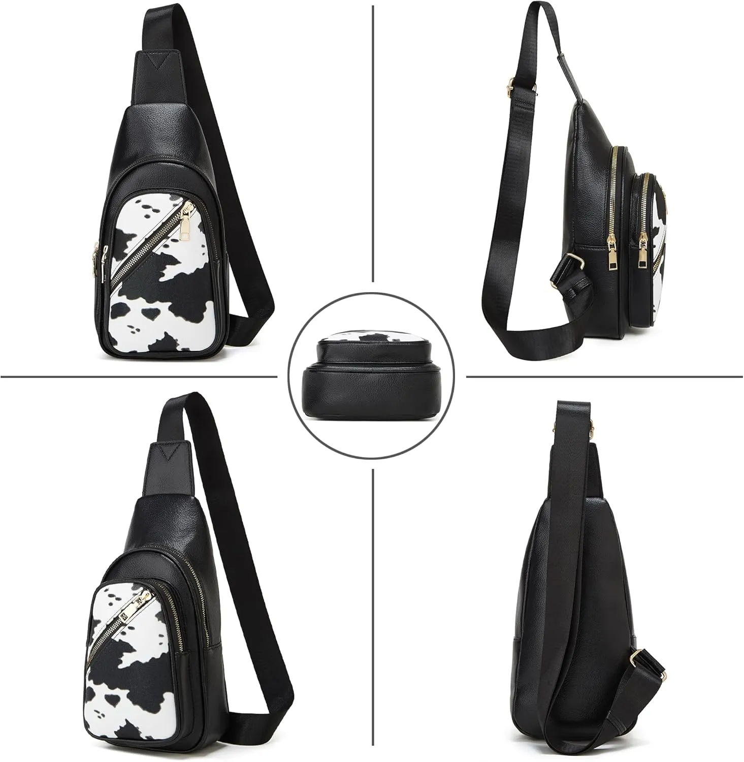 Makes Small Sling Bag for Women, Vegan Leather Fanny Pack Crossbody Bags for Women, Chest Bag With Wide Strap