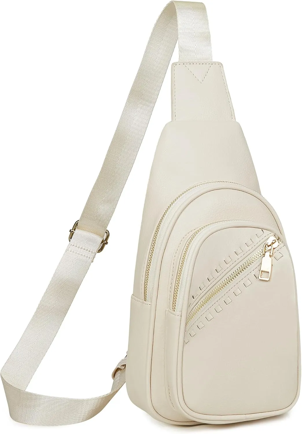 Makes Small Sling Bag for Women, Vegan Leather Fanny Pack Crossbody Bags for Women, Chest Bag With Wide Strap