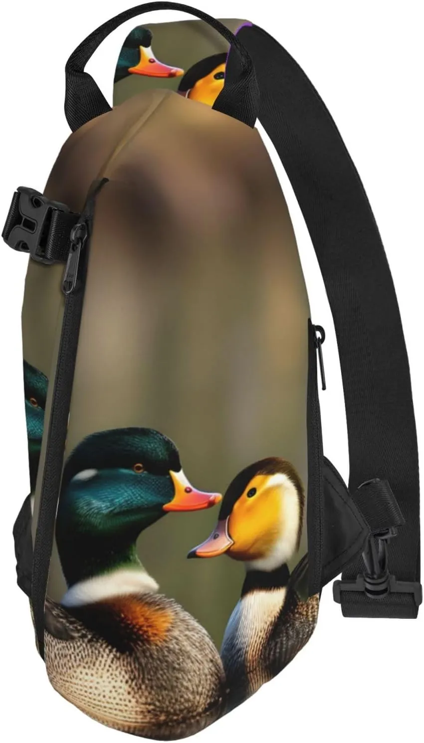 Mallard Ducks Print Crossbody Backpack Casual Sling Bag Travel Lightweight, Adjustable Cross Bag