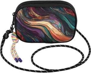 Marble Abstract Colorful Small Crossbody Bags for Women Cell Phone Purses Shoulder Bag Handbag with Adjustable Strap