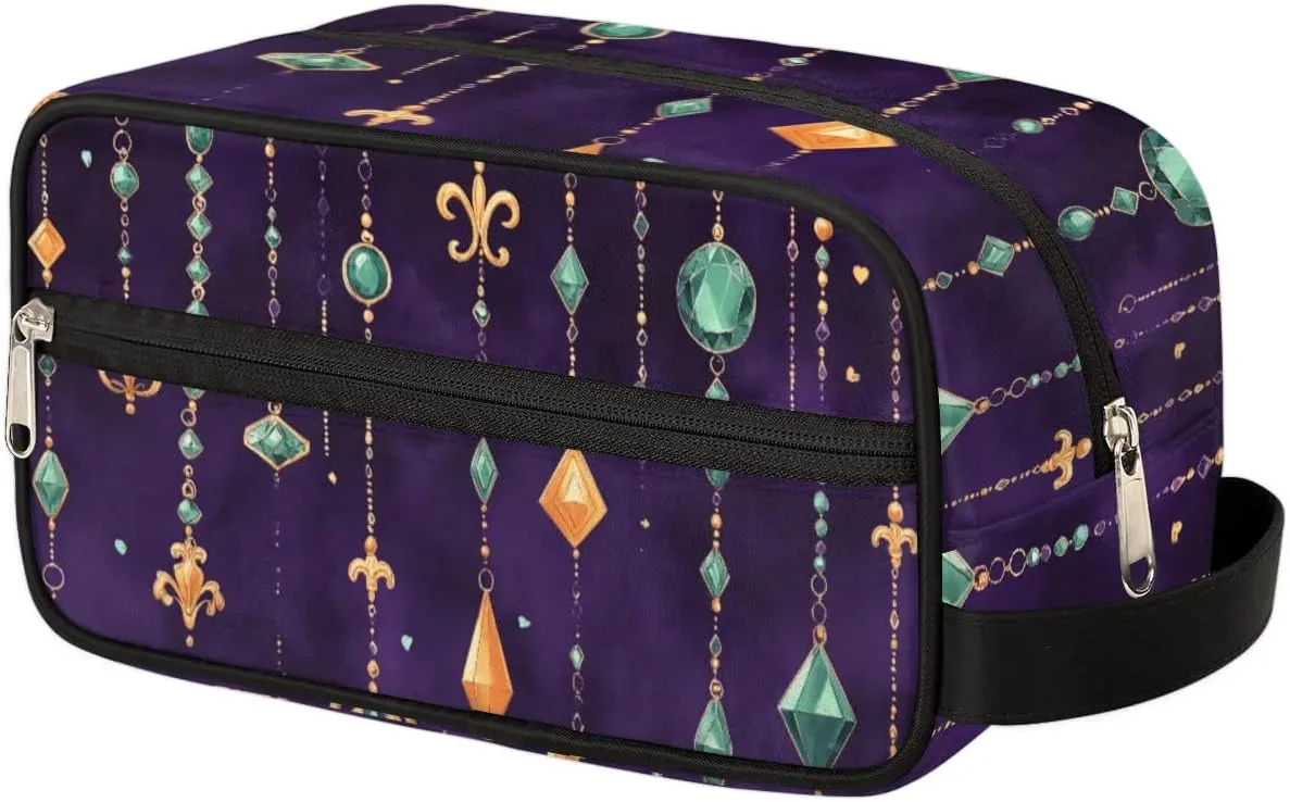 Mardi Gras Travel Toiletry Bag Purple Journalism Water-Resistant Cosmetic Makeup Shaving Bag Large Capacity with Handle for Travel Toiletries Accessories Sports