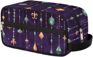 Mardi Gras Travel Toiletry Bag Purple Journalism Water-Resistant Cosmetic Makeup Shaving Bag Large Capacity with Handle for Travel Toiletries Accessories Sports