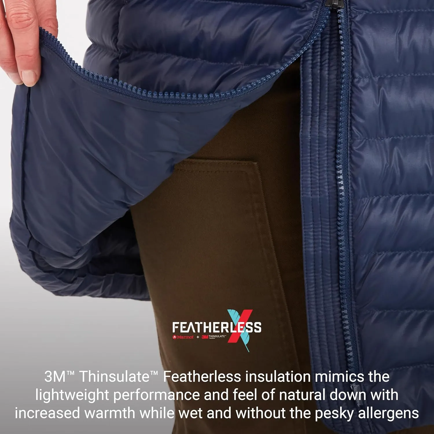 MARMOT Women's Echo Featherless Long Jacket - Mid-Thigh, Lightweight Down-Alternative Puffer with Hood