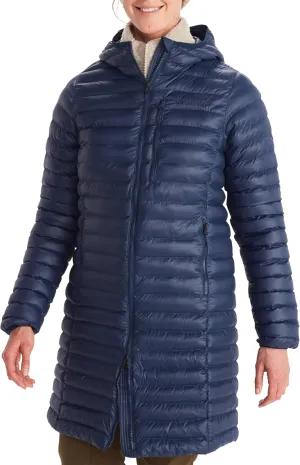 MARMOT Women's Echo Featherless Long Jacket - Mid-Thigh, Lightweight Down-Alternative Puffer with Hood