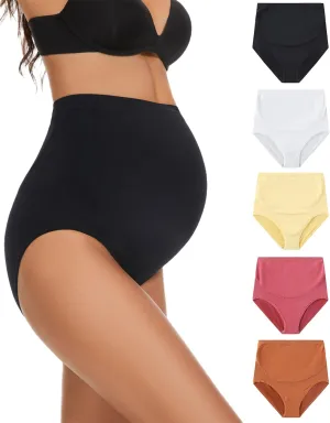 Maternity Underwear Over Bump, Seamless Maternity Support Panties, Plus Size, Multi Pack
