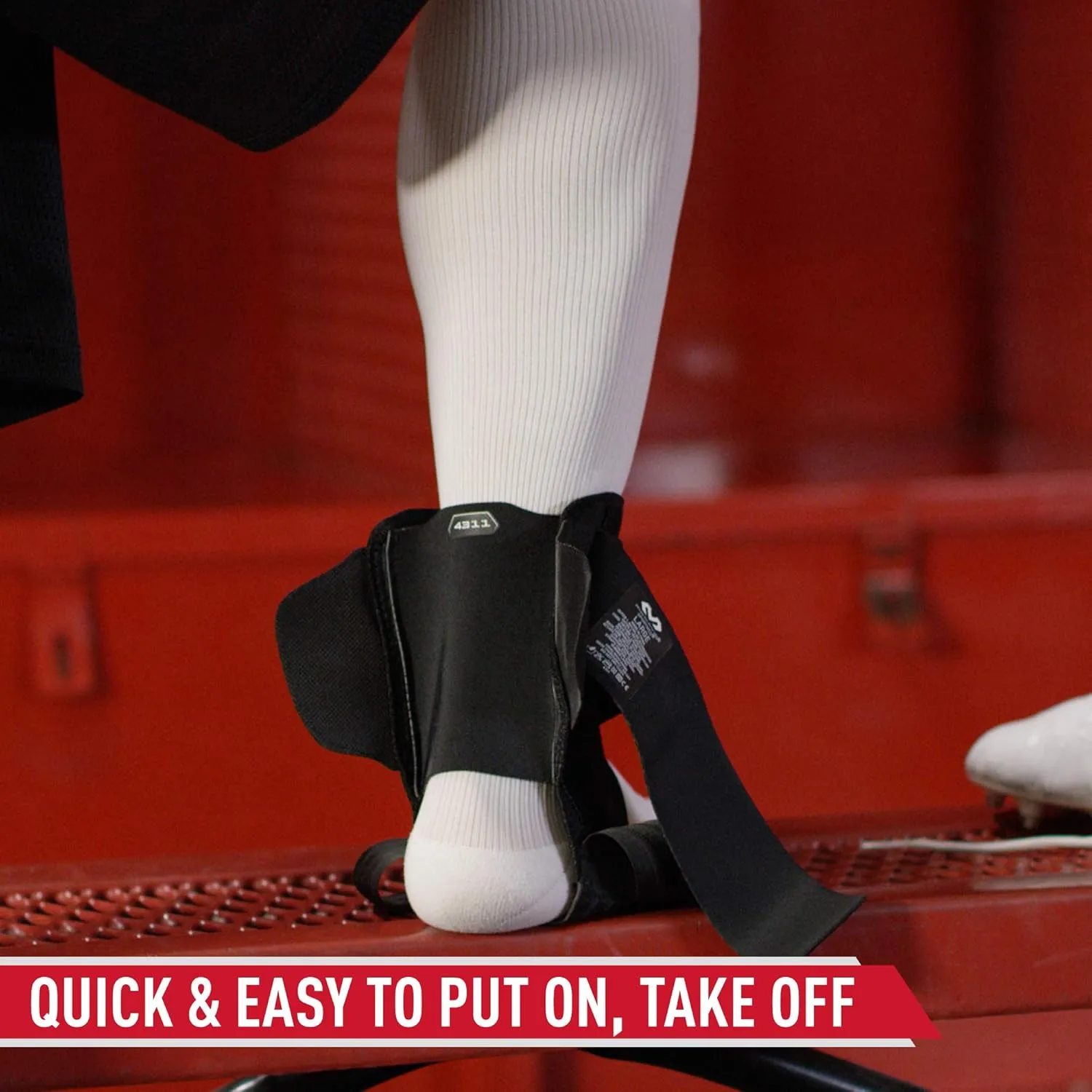 McDavid Stealth Lace-Free Ankle Brace, Lightweight Support and Stability with Flex-Support Stays for Cleats, Men and Women