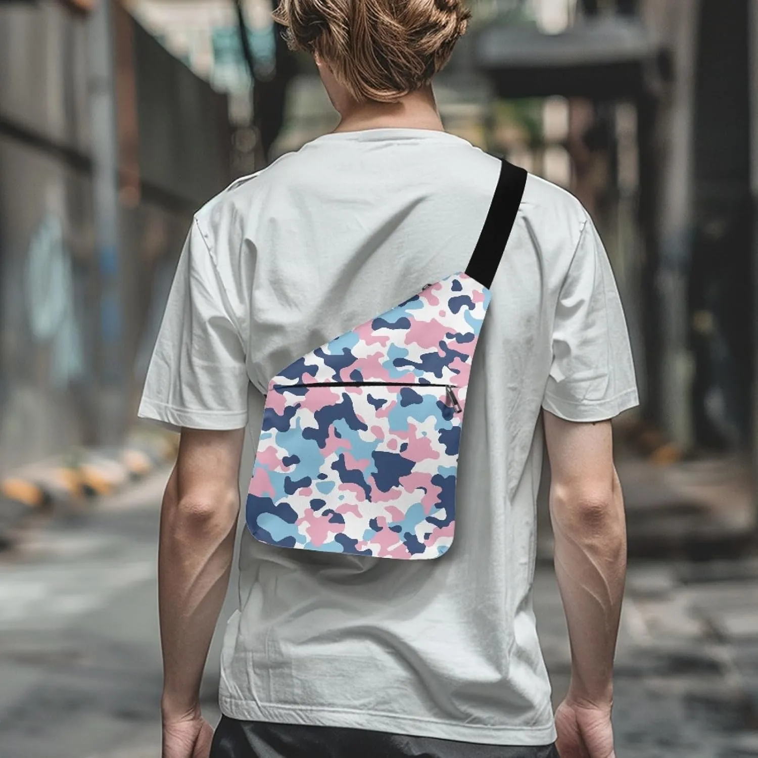 Men Cross Body Bag Camo Crossbody Bag for Gentlemen Multifunctional Sling Bag Shoulder Bag Sling Bag for Man Father Portable Fanny Pack Chest Bag for Travelling Hiking