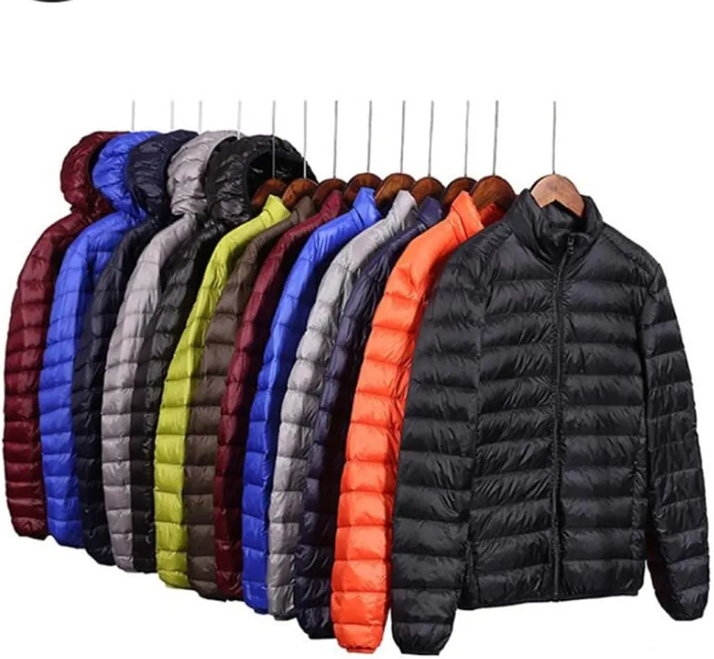 Men Winter Keep Warm 90% White Eider-Down Jacket Clothing Male Slim Fit Hooded Casual Slim Down Jacket