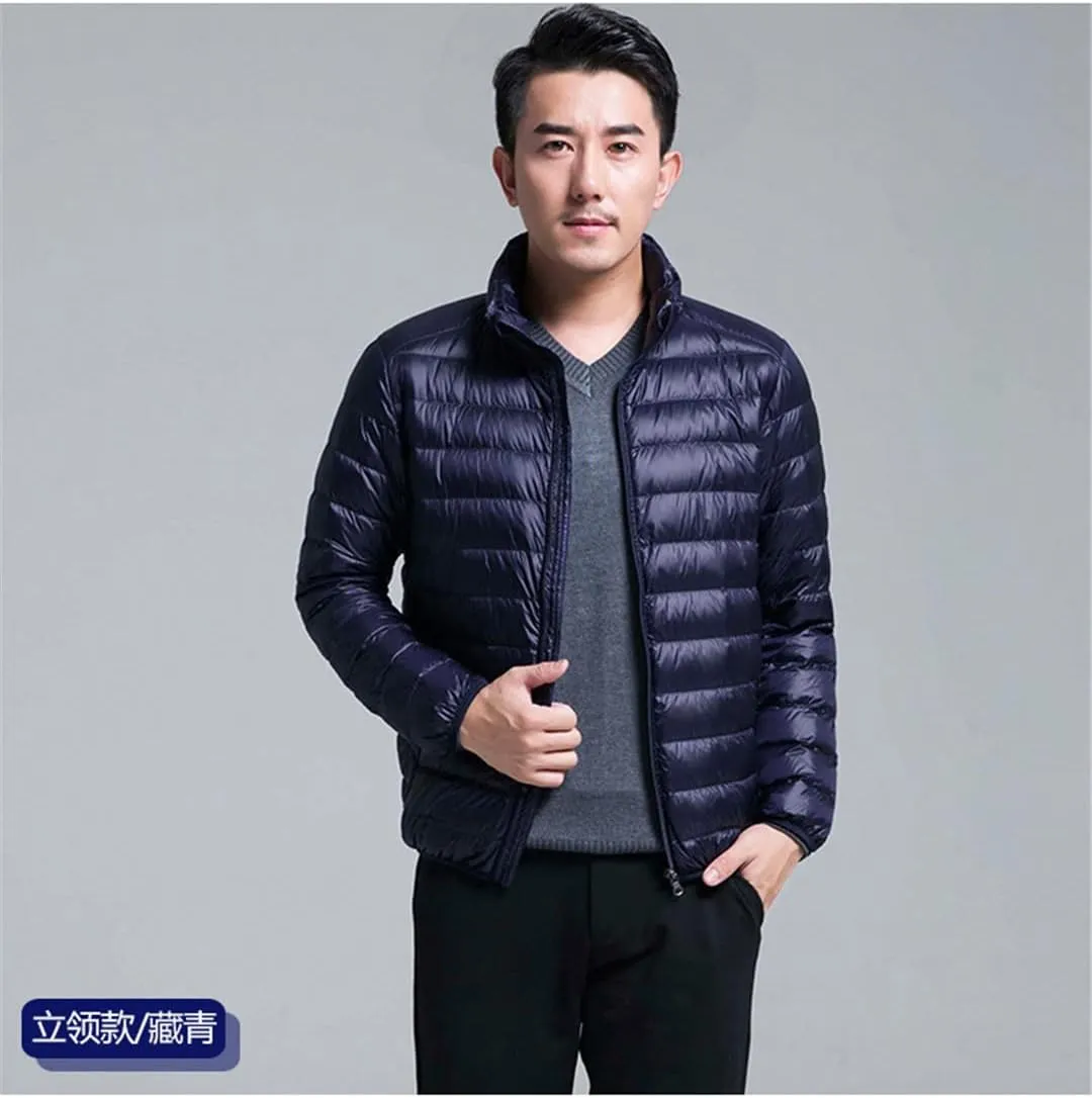Men Winter Keep Warm 90% White Eider-Down Jacket Clothing Male Slim Fit Hooded Casual Slim Down Jacket