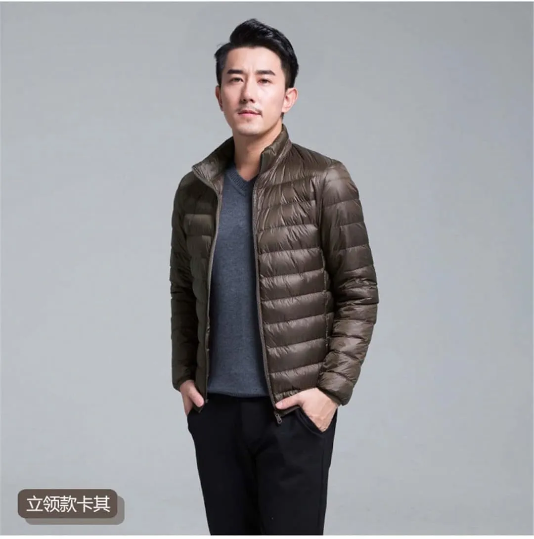 Men Winter Keep Warm 90% White Eider-Down Jacket Clothing Male Slim Fit Hooded Casual Slim Down Jacket