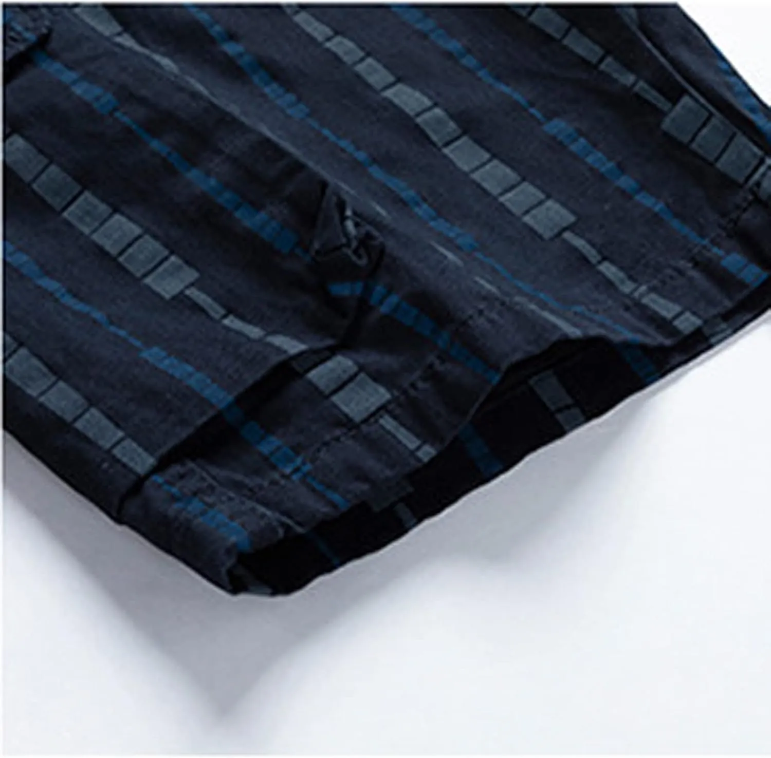 Men's Athletic Shorts Classic Fit Cotton Striped Multi Pockets Cargo Shorts Fashion Outdoor Buckle Zipper Shorts