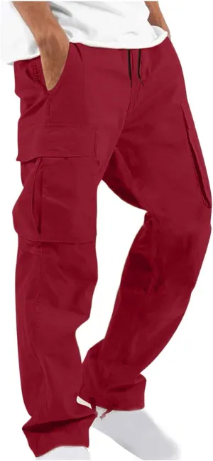 Mens Cargo Pants Fashion Casual Regular Fit Sports Athletic Pants for Men Spring Work Outdoor Stretch Trousers