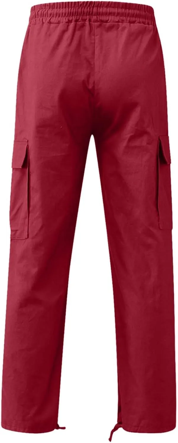 Mens Cargo Pants Fashion Casual Regular Fit Sports Athletic Pants for Men Spring Work Outdoor Stretch Trousers