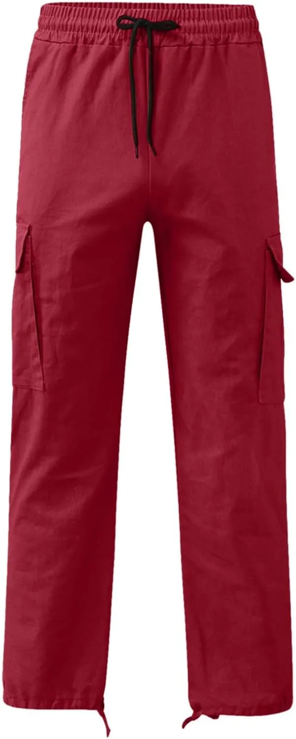 Mens Cargo Pants Fashion Casual Regular Fit Sports Athletic Pants for Men Spring Work Outdoor Stretch Trousers