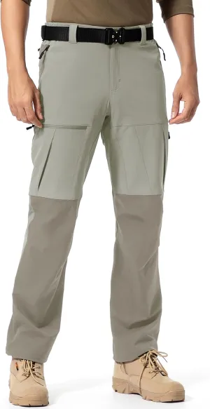 Mens Cargo Safari Hiking Pants Lightweight Waterproof Quick Dry Tactical Nylon Stretch Pants