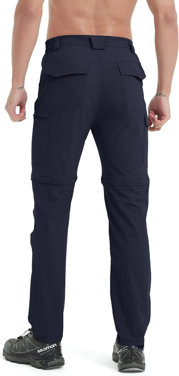 Men's Hiking Convertible Zip Off Pants Outdoor Waterproof Quick Dry Lightweight Fishing Safari Travel Cargo Work Pants