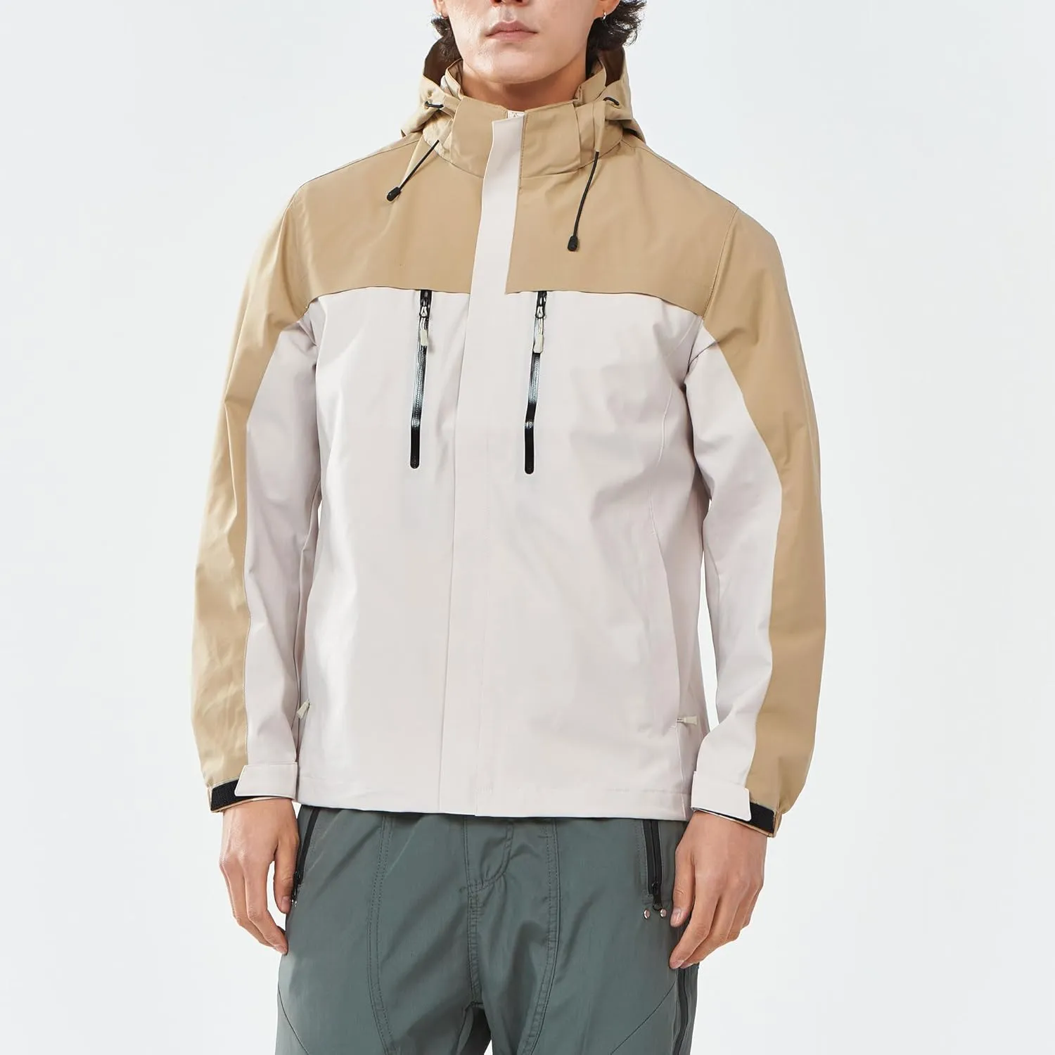 Men's Jacket with Hood Waterproof Windbreaker Lightweight Rainproof Jacket