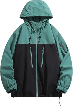 Mens Mountaineering Jacket Outdoor Lightweight Jacket Hiking Tactical Jacket Hooded Multi-Pockets Coat