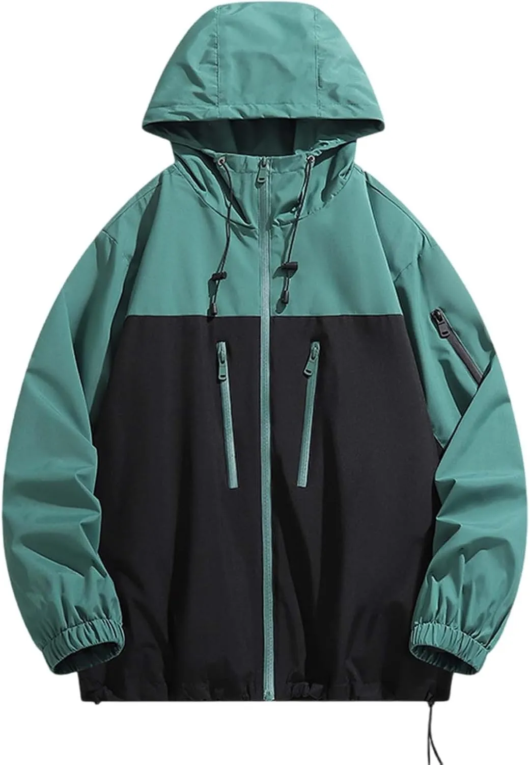 Mens Mountaineering Jacket Outdoor Lightweight Jacket Hiking Tactical Jacket Hooded Multi-Pockets Coat