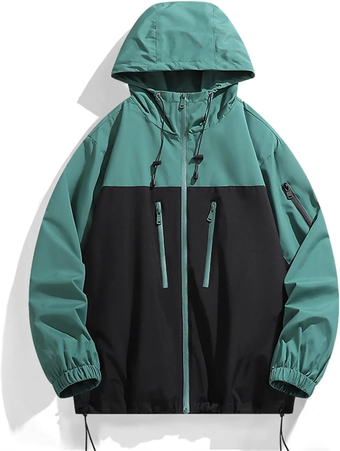 Mens Mountaineering Jacket Outdoor Lightweight Jacket Hiking Tactical Jacket Hooded Multi-Pockets Coat