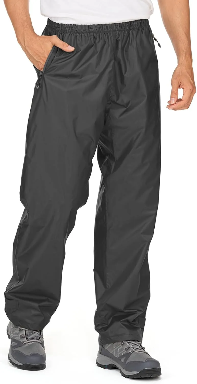 Men's Rain Pants,Waterproof Wind Pants Mens, Hiking Lightweight Outdoor Golf Fishing Cycling Motorcycle