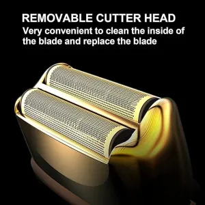Men's Rechargeable Foil Shaver | Multifunctional Electric Shaver with Removable Cutter Head | Exceptional Comfort Design(Color:Silver)