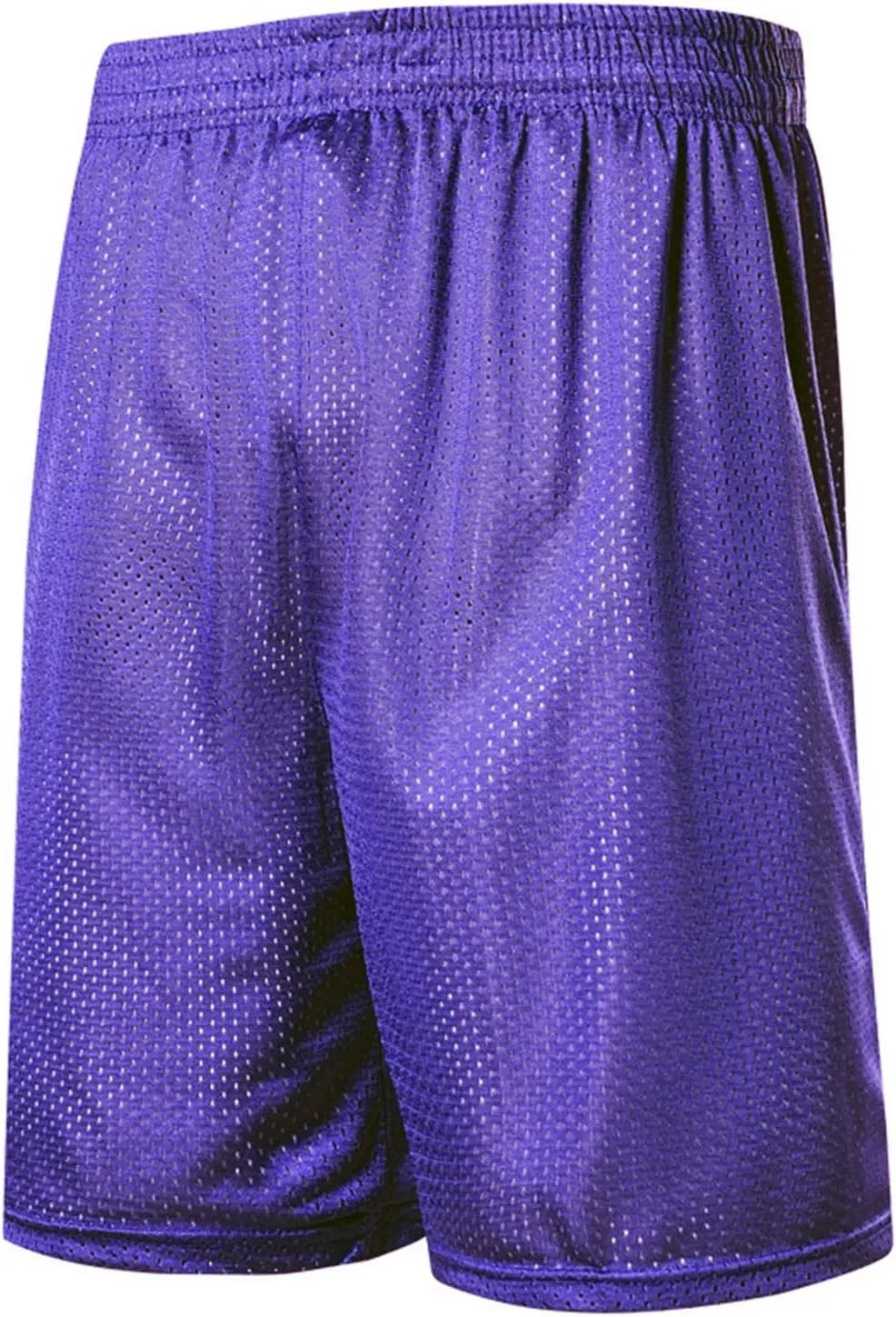 Men's Reversible Double-Layer Mesh Basketball Shorts Sports Half Pants Trousers Drawstring Elastic Waist Loose Casual