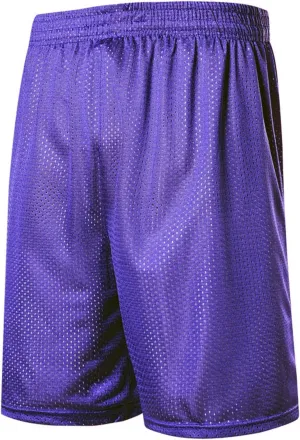 Men's Reversible Double-Layer Mesh Basketball Shorts Sports Half Pants Trousers Drawstring Elastic Waist Loose Casual