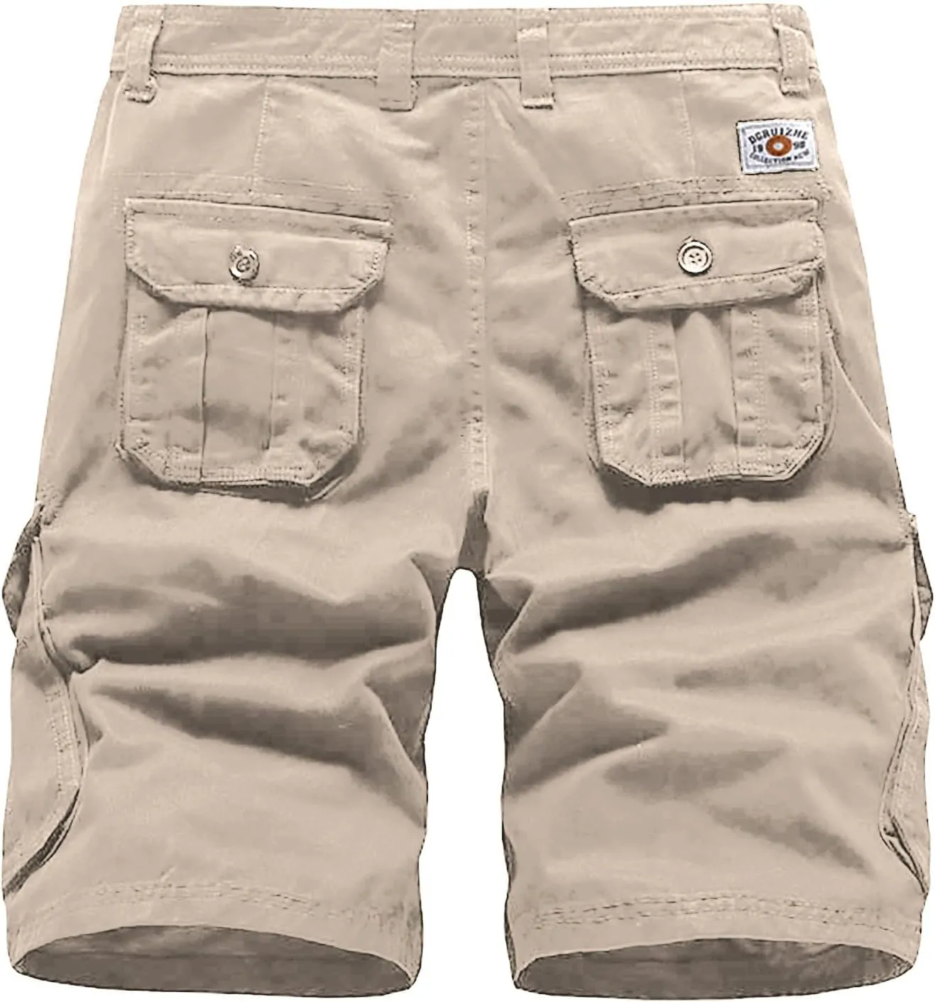 Mens Shorts 5 Inch Inseam Big and Tall Cotton Buckle Zipper Multi Pocket Cargo Shorts Fashion Outddor Work Shorts