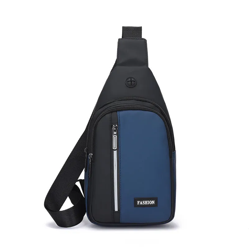 Men's Simple Contrast Color Slanted Trendy Business Men's Chest Bags