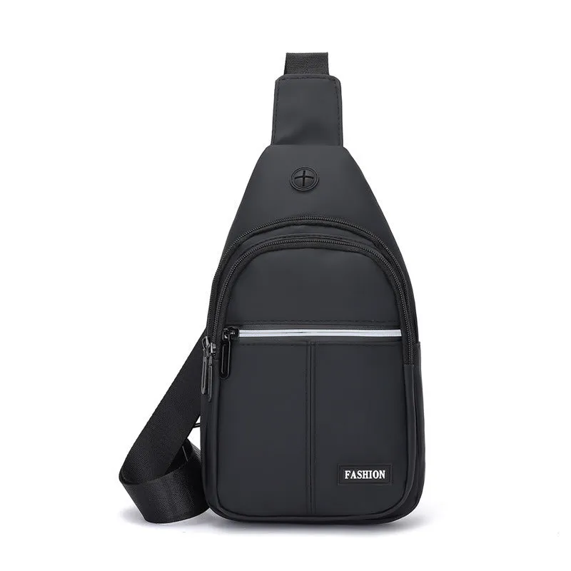 Men's Simple Contrast Color Slanted Trendy Business Men's Chest Bags