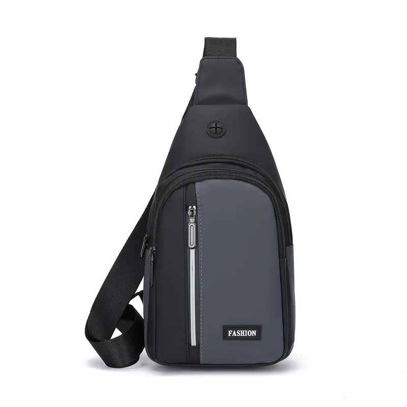Men's Simple Contrast Color Slanted Trendy Business Men's Chest Bags