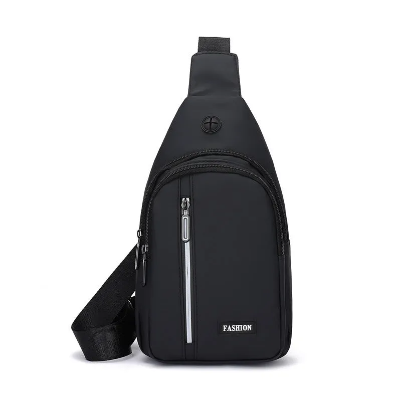 Men's Simple Contrast Color Slanted Trendy Business Men's Chest Bags