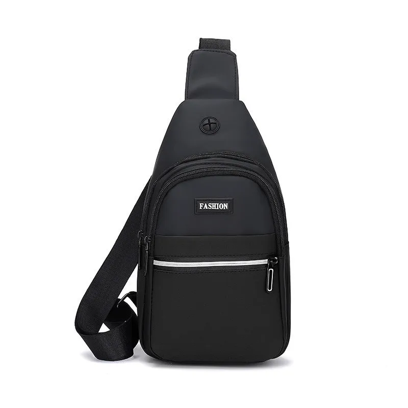 Men's Simple Contrast Color Slanted Trendy Business Men's Chest Bags
