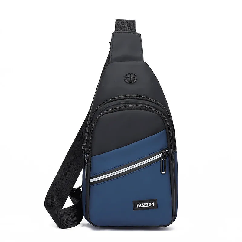 Men's Simple Contrast Color Slanted Trendy Business Men's Chest Bags