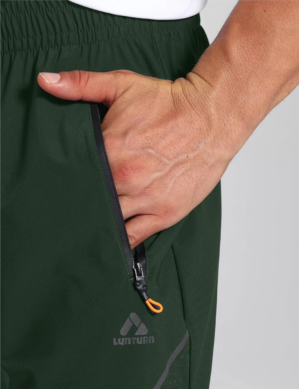 Men's Stretch Athletic Fishing Pants Lightweight Cool-Touch Workout Joggers with Zipper Pockets