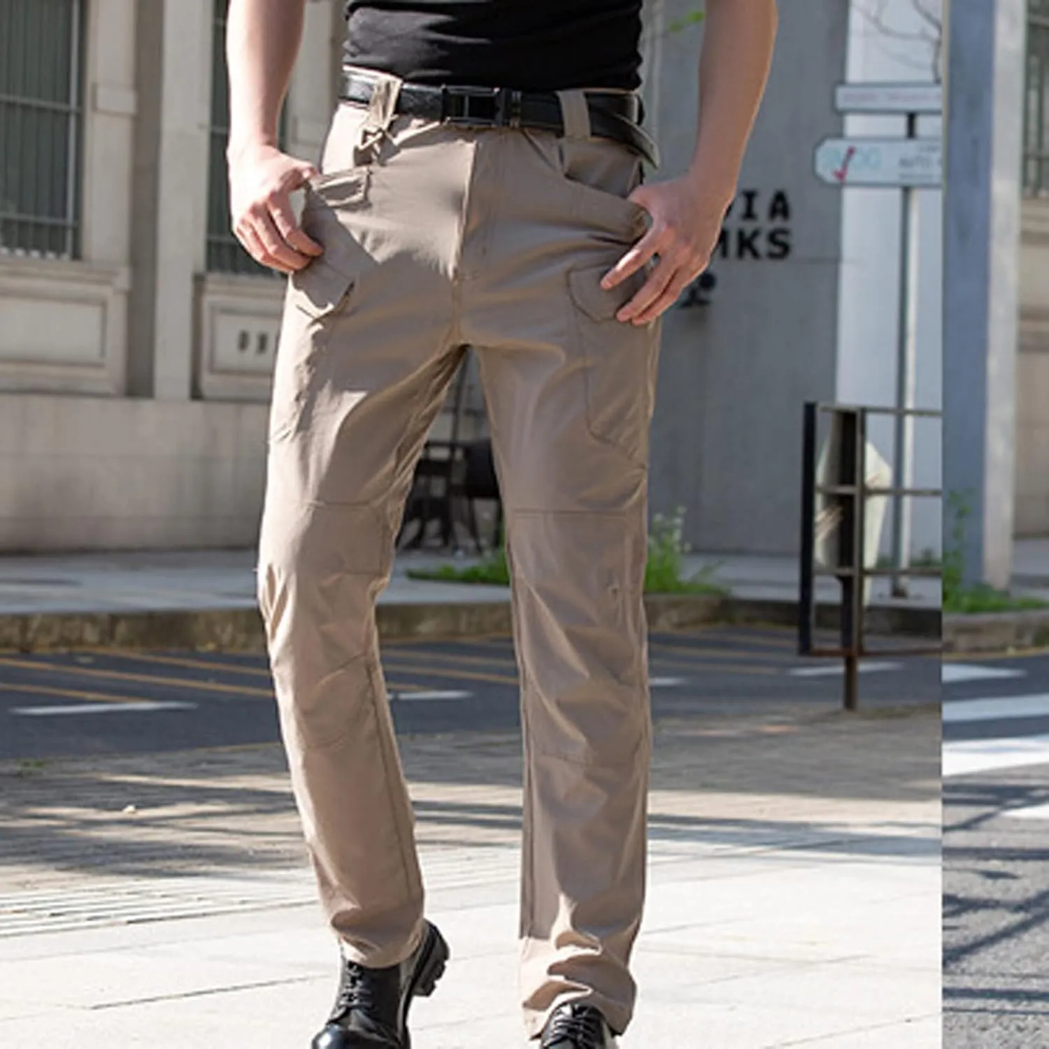 Mens Sweatpants with Pockets Classic Fit Cotton Multi Pockets Cargo Pants Loose Fit Athletic Pant Outdoor Fashion