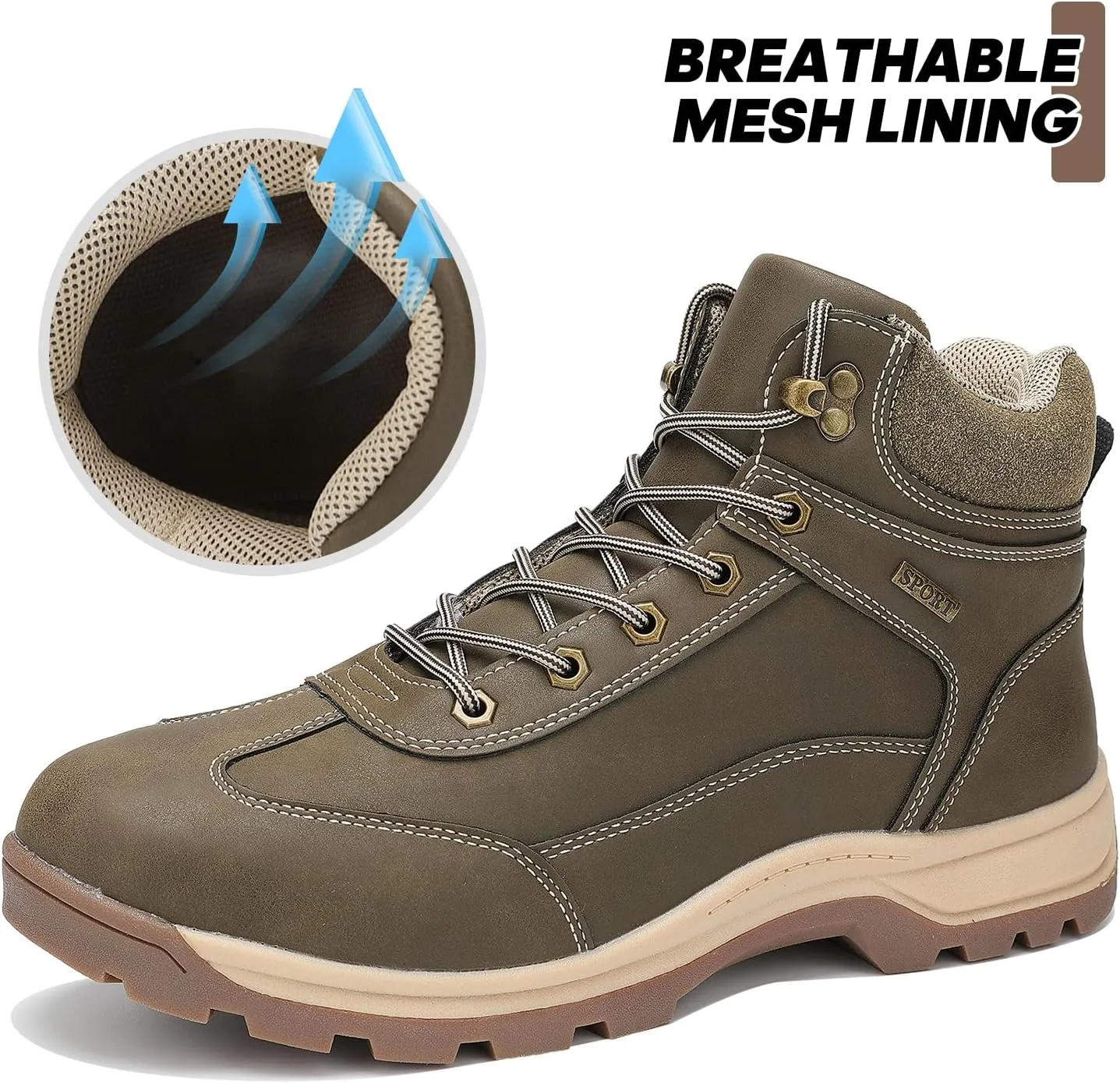 Men's Waterproof Hiking Boots Outdoor Hiking Shoes Trekking Backpacking Mountaineering Boots