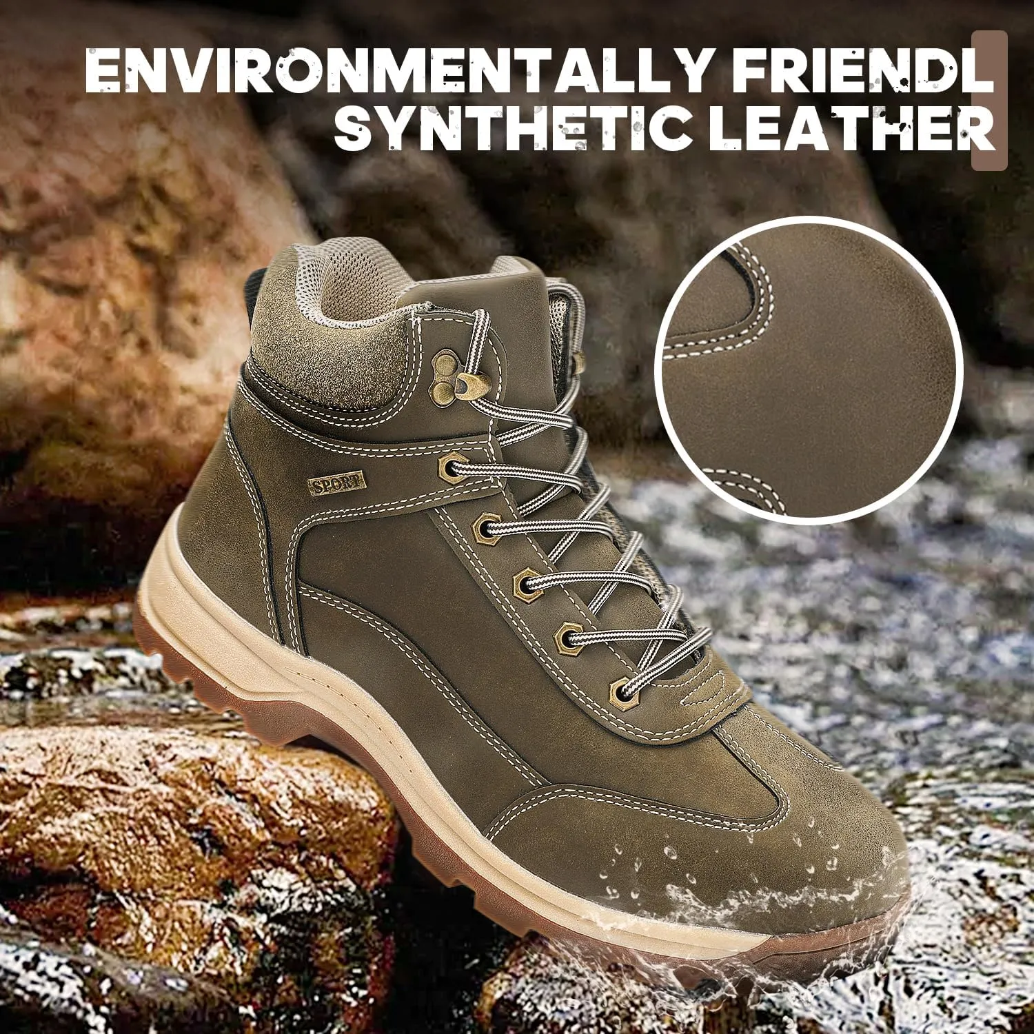 Men's Waterproof Hiking Boots Outdoor Hiking Shoes Trekking Backpacking Mountaineering Boots
