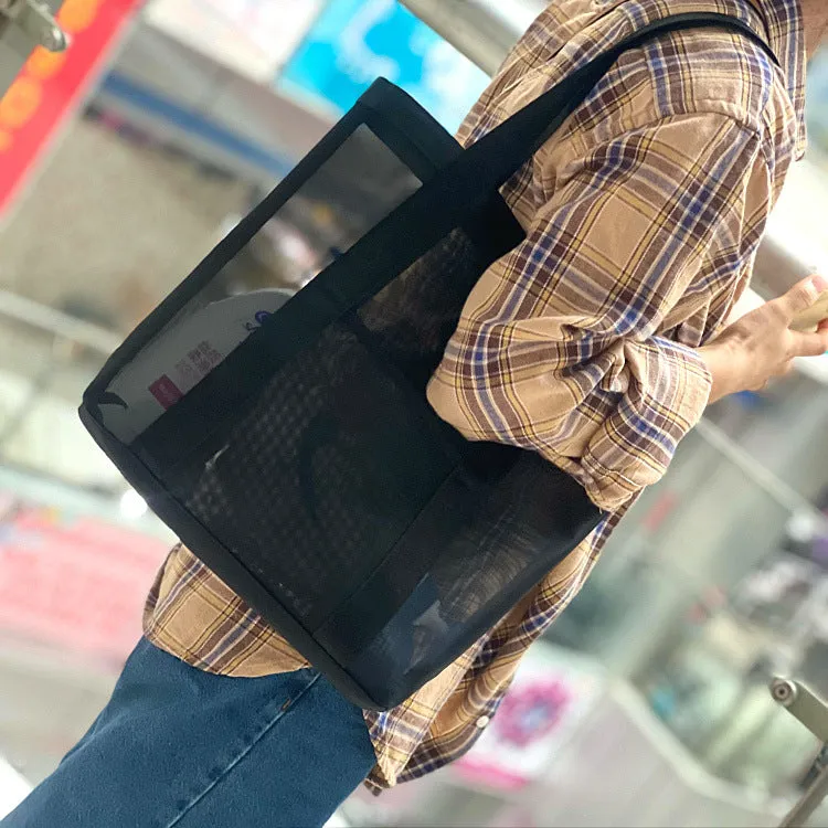 Mesh Transparent Cutout Wash Large Capacity Shopping Mummy Fitness Bags