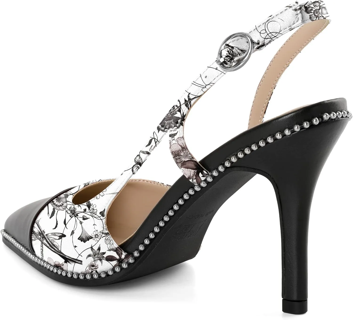 Mettesally Slingback Pumps 3 Inches Stilettos Sexy Evening Heels for Women Beaded