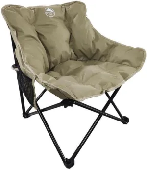 Mezeye Padded Camping Chair, Beach Chair,Portable, Folding, Outdoor Camping Chair for Adults Men and Women with Storage Bag, 350 lb Weight Capacity (Khaki)