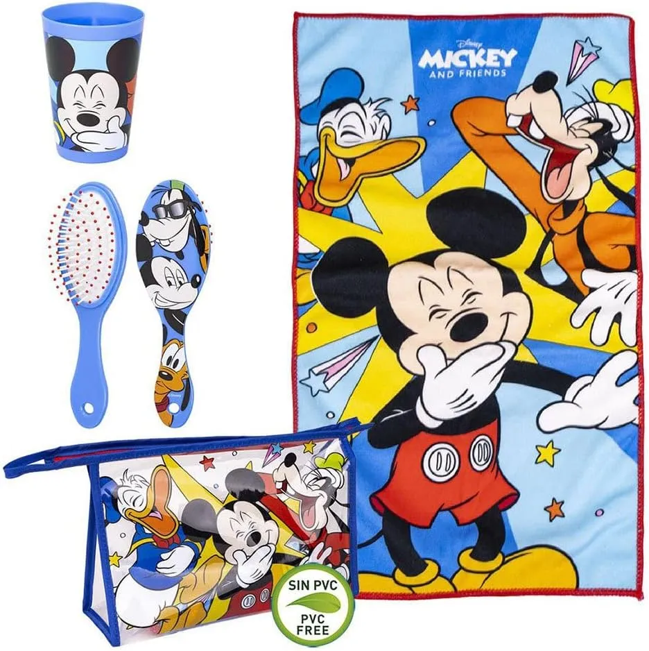 Mickey Mouse Toiletry Bag - Zip Closure - 23 x 15 x 8 cm - Includes Accessories - Waterproof Design - Ideal for Travel - Original Product Designed in Spain, Transparent, std, Beauty Case